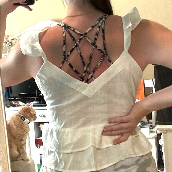White Ruffle Top - Picture 2 of 4